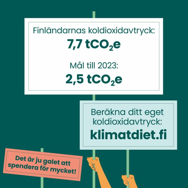 Beräkna ditt eget koldioxidavtryck: klimatdiet.fi